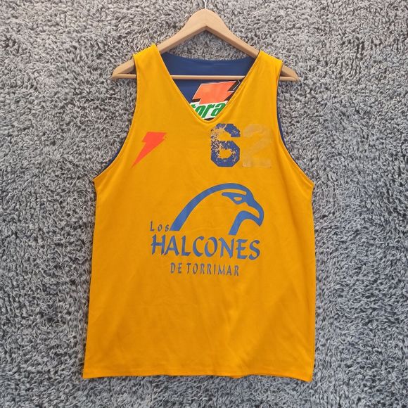 Irving Sport Men Basketball Jersey Medium Reversible Blue Yellow Los Halcones 62 - Picture 2 of 11